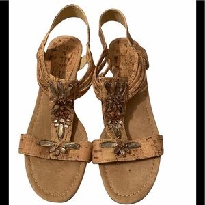 Jacklyn Smith Wedge Sandals Size 6 1/2 NWOT